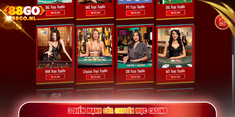 3 điểm mạnh của chuyên mục Casino