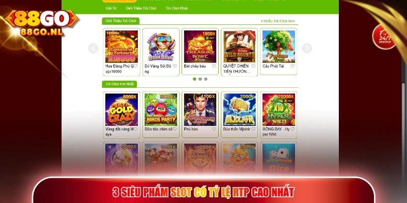 3 siêu phẩm Slot có tỷ lệ RTP cao nhất